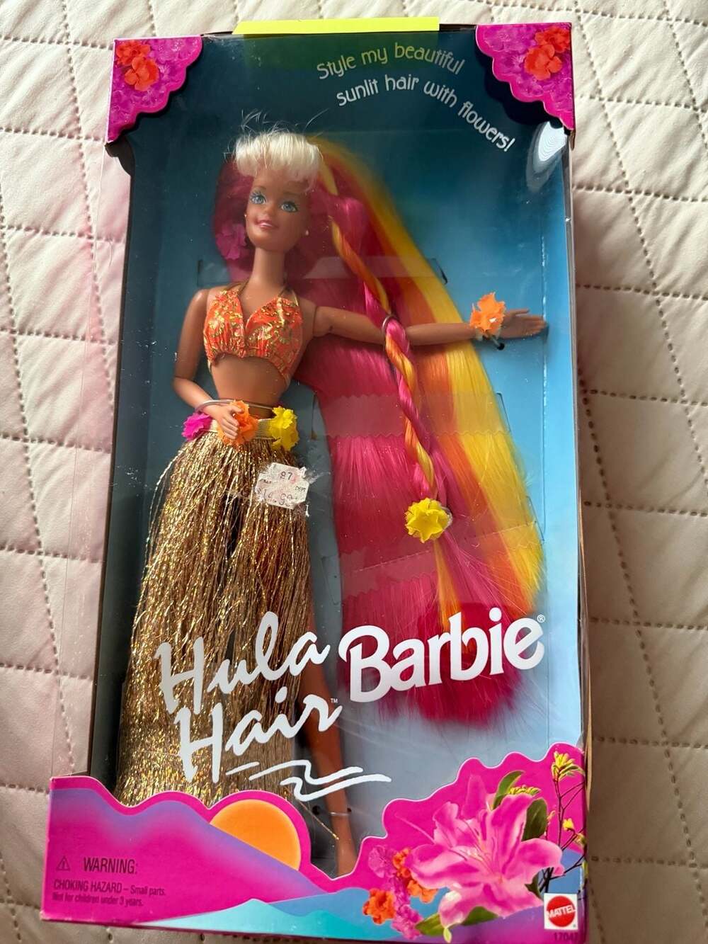1996 Mattel Hula Hair Barbie Doll with Metallic Gold Skirt